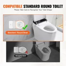 VEVOR Raised Toilet Seat, 3.5" Height Raised, 300 lbs Weight Capacity, for Standard Round Toilet, Aluminum Handrail, with EVA Armrest Padding, for Elderly, Handicap, Patient, Pregnant, Medical