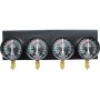 VEVOR carburetor synchronizer with four black vacuum gauges and brass control valves.