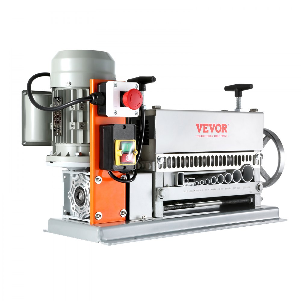 VEVOR Automatic Wire Stripping Machine, 1.5 mm-40 mm Electric Motorized Cable Stripper, 370W, 26.8 m/min Wire Peeler with An Extra Manual Crank, 11 Channels for Scrap Copper Recycling