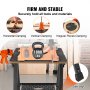 VEVOR Folding Work Table, 2-in-1 as Sawhorse & Workbench, 454 kg Capacity, 7 Adjustable Heights, Steel Legs, Portable Foldable Tool Stand with Wood Clamp, 4 Bench Dogs, 2 Hooks, Easy Garage Storage