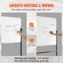 VEVOR Rolling Whiteboard, 48x32 inch Double-Sided Magnetic Mobile Whiteboard, 360° Reversible Adjustable Height Dry Erase Board with Wheels & Movable Tray for Office School