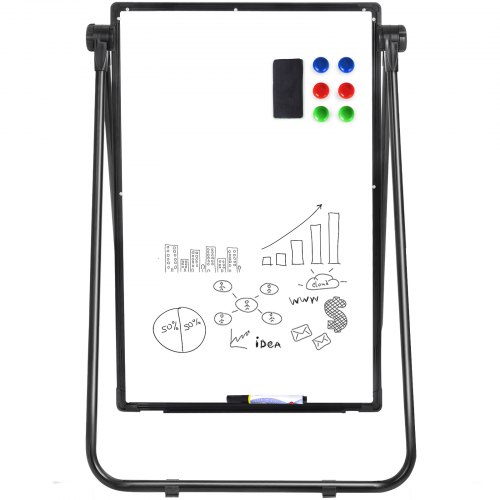 Single Sided Magnetic Whiteboard Stand 60x90cm Telescopic U-Stand Flipchart