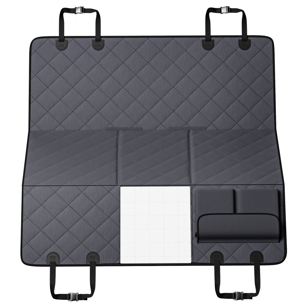 VEVOR Back Seat Extender for Dogs,Dog Hammock for Car Back seat,Waterproof Hard Bottom Dog Car Seat Cover for Back Seat 54"x24",Supports 400lbs with Mesh Window and Storage Pocket for Car, SUV