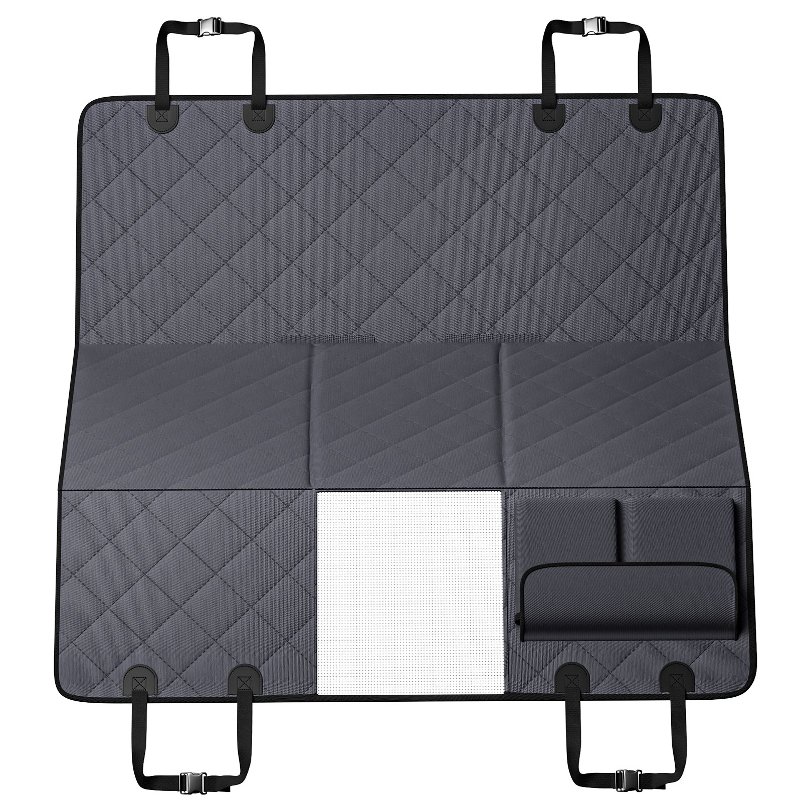 VEVOR Back Seat Extender for Dogs,Dog Hammock for Car Back seat,Waterproof Hard Bottom Dog Car Seat Cover for Back Seat 54"x24",Supports 400lbs with Mesh Window and Storage Pocket for Car, SUV