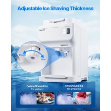 Commercial Ice Shaver 220LBS/H Electric Snow Cone Maker Ice Crusher White