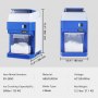 VEVOR Commercial Ice Shaver Crusher, 120kg Per Hour Electric Snow Cone Maker with 2kg Ice Box, 300W Tabletop Shaved Ice Machine for Parties Events Snack Bar, Home and Commercial Use