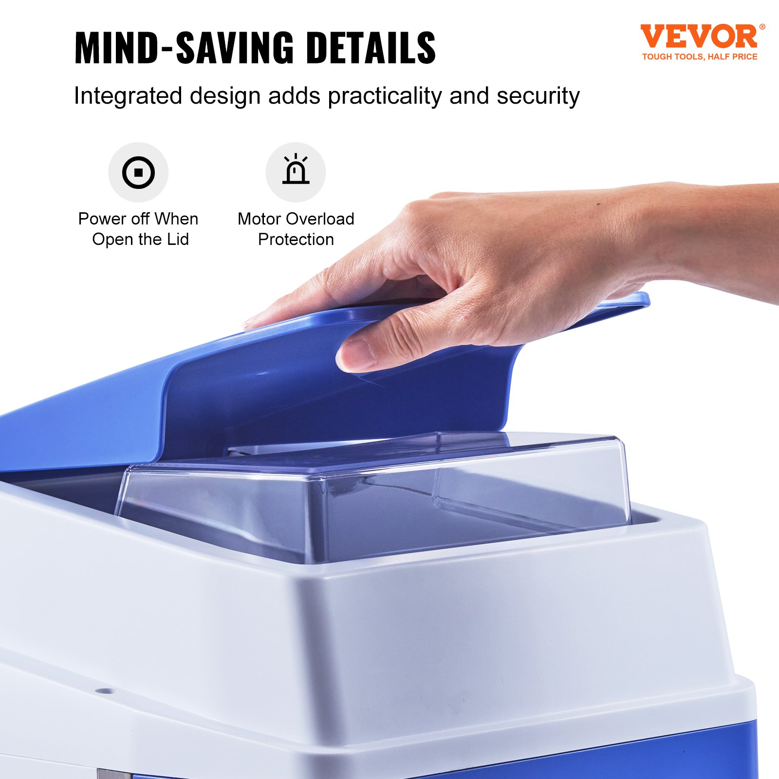 VEVOR Commercial Ice Shaver Crusher, 120kg Per Hour Electric Snow Cone Maker with 2kg Ice Box, 300W Tabletop Shaved Ice Machine for Parties Events Snack Bar, Home and Commercial Use