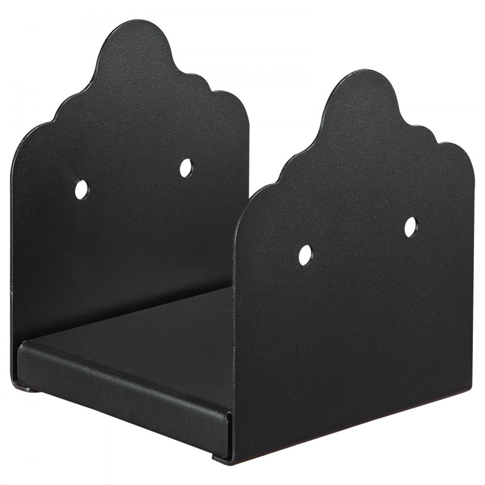 VEVOR 6x6 Post Base 2 Pcs, Inner Size 5.9x5.55 inch / 150x141 mm Post Brackets, Heavy Duty Carbon Steel Decking Posts, Wood Posts Brackets for Pavilion Deck Railing Support Deck Base Plate, Black