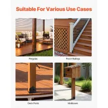2 Pack 6x6 Post Base Brackets Wood Fence Post Anchor Inner Size 5.9x5.55 inch