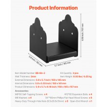 2 Pack 6x6 Post Base Brackets Wood Fence Post Anchor Inner Size 5.9x5.55 inch