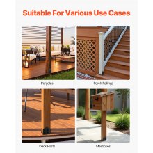 2 Pack 8x8 Post Base Brackets Wood Fence Post Anchor Inner Size 7.9x7.5 inch