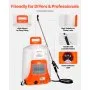 VEVOR Battery Powered Backpack Sprayer, 0-90 PSI Adjustable Pressure, 4 Gallon Tank, Back Pack Sprayer with 8 Nozzles and 2 Wands, 12V 8Ah Battery, Wide Mouth Lid for Weeding, Spraying, Cleaning