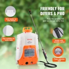 VEVOR Battery Powered Backpack Sprayer 4 Gal Tank 0-90 PSI Adjustable Pressure