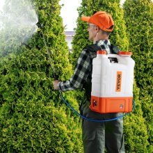 VEVOR Battery Powered Backpack Sprayer with Cart, 0-94 PSI Adjustable Pressure, 4 Gallon Tank on Wheels, with 8 Nozzles and 2 Wands, 12V 7.2Ah Battery, Wide Mouth Lid for Weeding, Spraying, Cleaning
