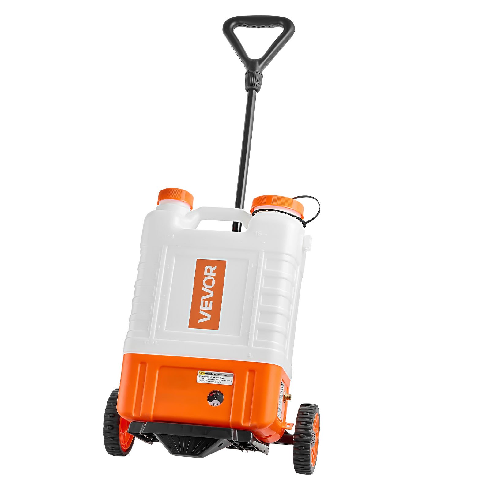 VEVOR Backpack Sprayer with Trolley, Adjustable Pressure 0-94 PSI, 15L Tank on Wheels, with 6 Nozzles, 2 Wands, Wide Mouth Lid for Garden, Weeding, Spraying, Cleaning
