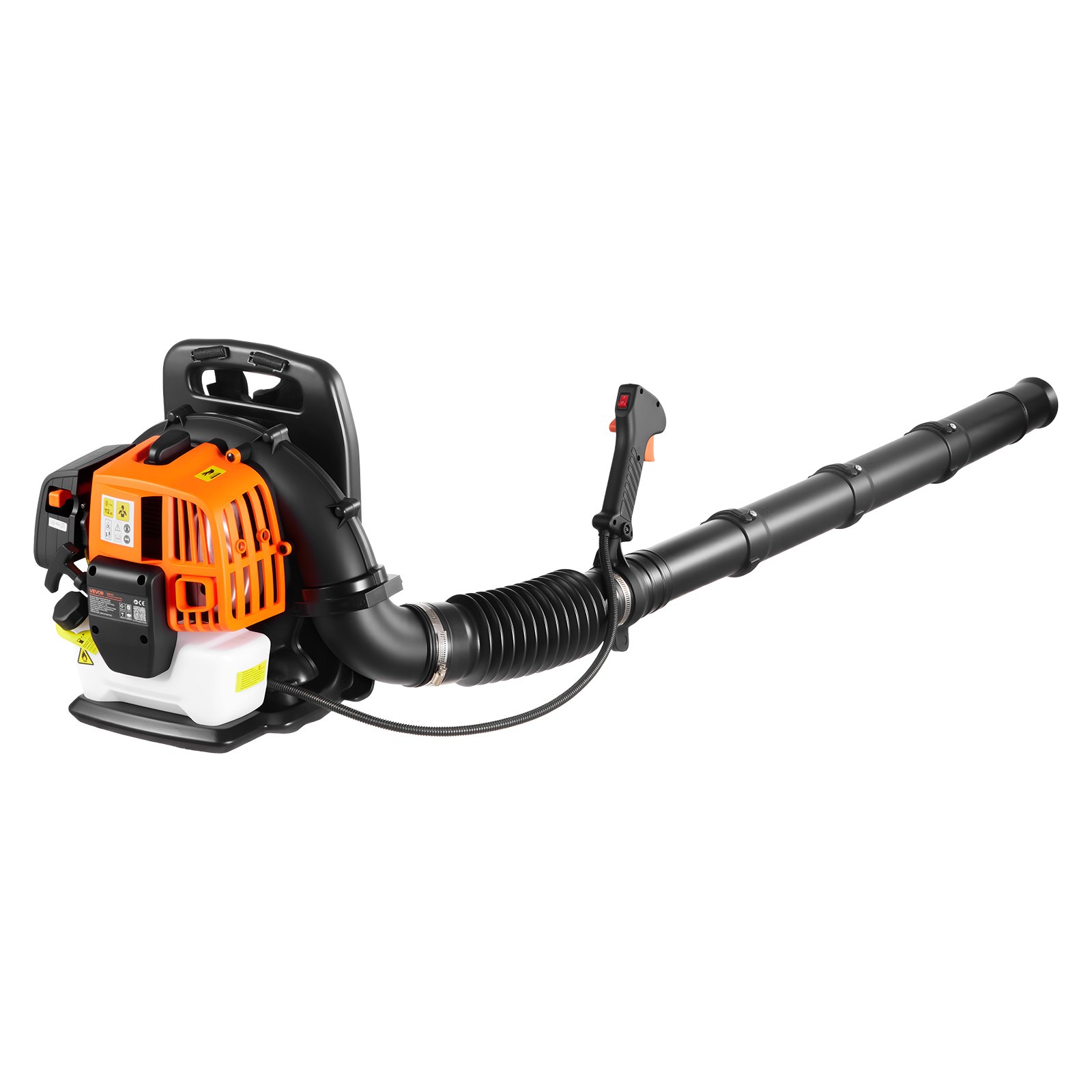 VEVOR Backpack Leaf Blower, 43CC 2-Stroke Engine Gas Powered Leaf Blower with 1.38L Fuel Tank, 815 m³/h Air Volume, 241 km/h Air Speed, Ideal for Lawn Care, Leaves Cleaning, Yard Debris & Snow Removal