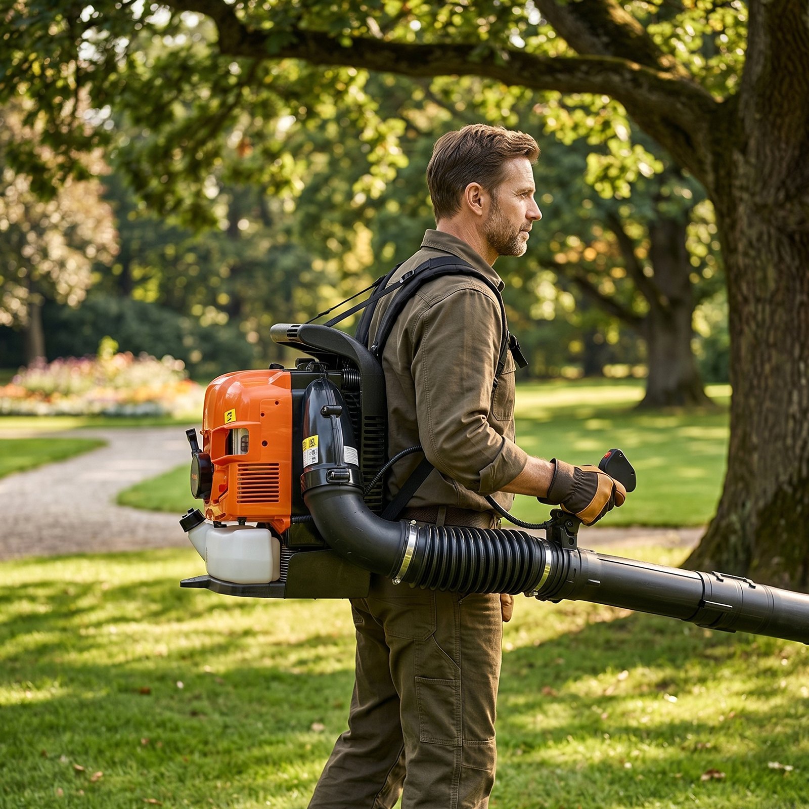 VEVOR Backpack Leaf Blower, 75.6CC 4-Stroke Engine Gas Powered Leaf Blower with 1.8L Fuel Tank, 1045 m³/h Air Volume, 317 km/h Speed, Ideal for Lawn Care, Leaves Cleaning, Yard Debris & Snow Removal