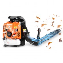 VEVOR Backpack Leaf Blower, 75.6CC 4-Stroke Engine Gas Powered Leaf Blower with 1.8L Fuel Tank, 615 CFM Air Volume, 179 MPH Air Speed, Ideal for Lawn Care, Leaves Cleaning, Yard Debris & Snow Removal