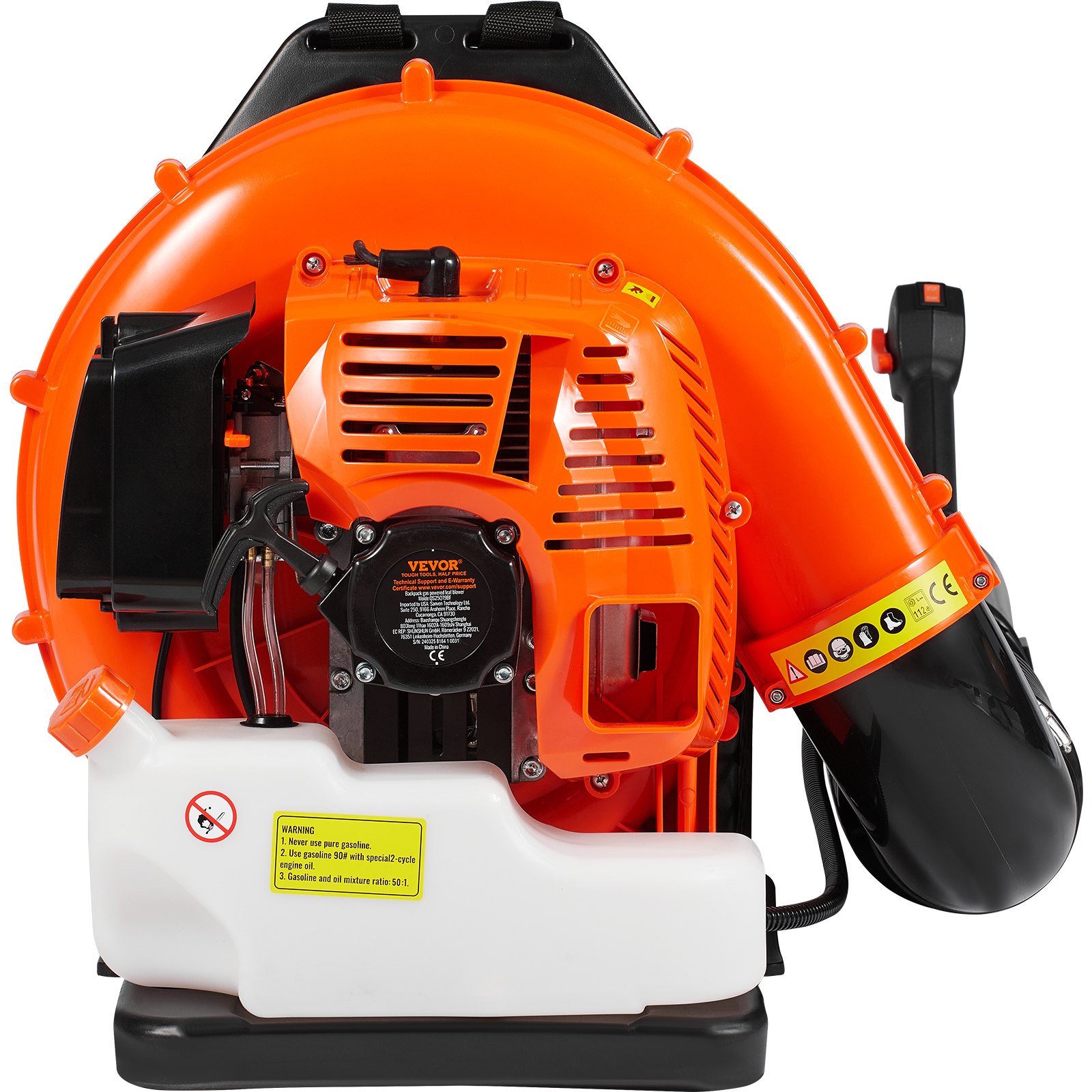 VEVOR Backpack Leaf Blower, 79CC 2-Cycle Gas Leaf Blower with 3L Fuel Tank, 930CFM Air Volume 184MPH Speed, Ideal for Lawn Care, Leaf Cleaning, and Snow Removal