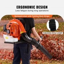 VEVOR Backpack Leaf Blower, 79CC 2-Cycle Gas Leaf Blower with 3L Fuel Tank, 930CFM Air Volume 184MPH Speed, Ideal for Lawn Care, Leaf Cleaning, and Snow Removal