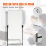 VEVOR Rolling Magnetic Whiteboard, Double-sided Mobile Whiteboard 24x48 Inches, Adjustable Height Dry Erase Board with Wheels, 1 Magnetic Erase & 3 Dry Erase Markers & Movable Tray for Office School