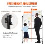VEVOR Rolling Magnetic Whiteboard, Double-sided Mobile Whiteboard 36x24 Inches, Adjustable Height Dry Erase Board with Wheels, 1 Magnetic Erase & 3 Dry Erase Markers & Movable Tray Office, School