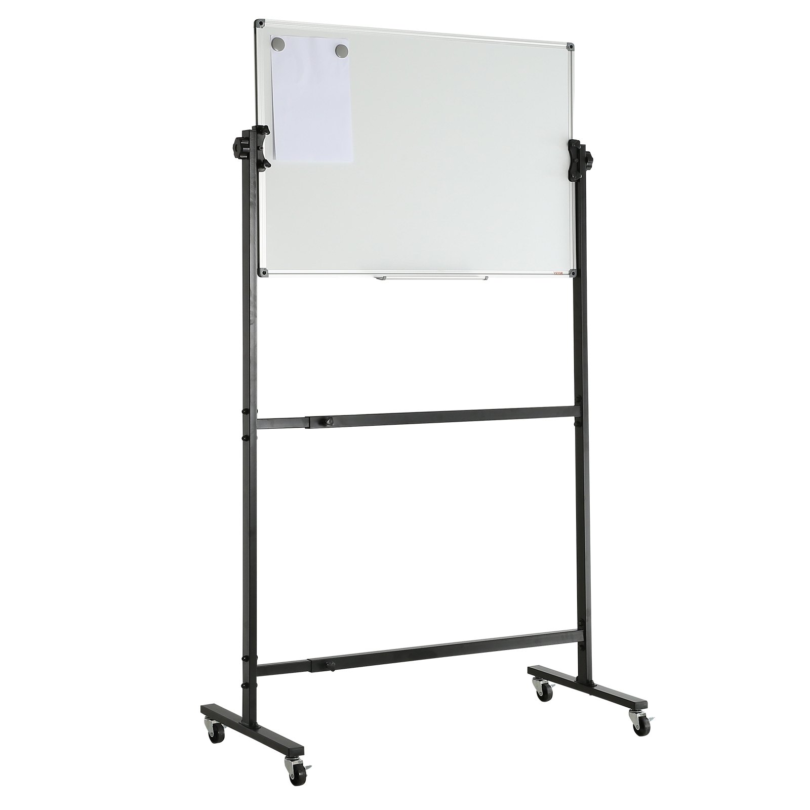 VEVOR 91.5x61cm Rolling Magnetic Whiteboard, Double-sided Mobile Whiteboard, Adjustable Height Dry Erase Board with Wheels, 1 Magnetic Erase & 3 Dry Erase Markers & Movable Tray Office, School