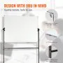 VEVOR Rolling Magnetic Whiteboard, Double-sided Mobile Whiteboard 48x36 Inches, Adjustable Height Dry Erase Board with Wheels, 1 Magnetic Erase & 3 Dry Erase Markers & Movable Tray for Office School