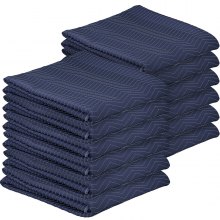 Cobertores móveis VEVOR, 12 pacotes - 80" x 72" (peso de 42 lb/dz), cobertores profissionais de embalagem de material de algodão reciclado e não tecido, almofadas de transporte resistentes para proteção de móveis, pisos, azul