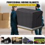 VEVOR Moving Blankets, 80" x 72" (32.4 lb/dz Weight)-6 Packs, Professional Non-Woven & Recycled Cotton Packing Blanket, Heavy Duty Mover Pads for Protecting Furniture, Floors, Appliances, Black