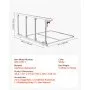 VEVOR Foldable Bed Rail for Elderly, 97 cm Bedside Assist Rail with Fixing Strap, Adjustable Height Pipe Bedside Cane, High-Strength Metal Senior Bed Bar, Hand Guard Grab Fits King, Queen, Full, Twin