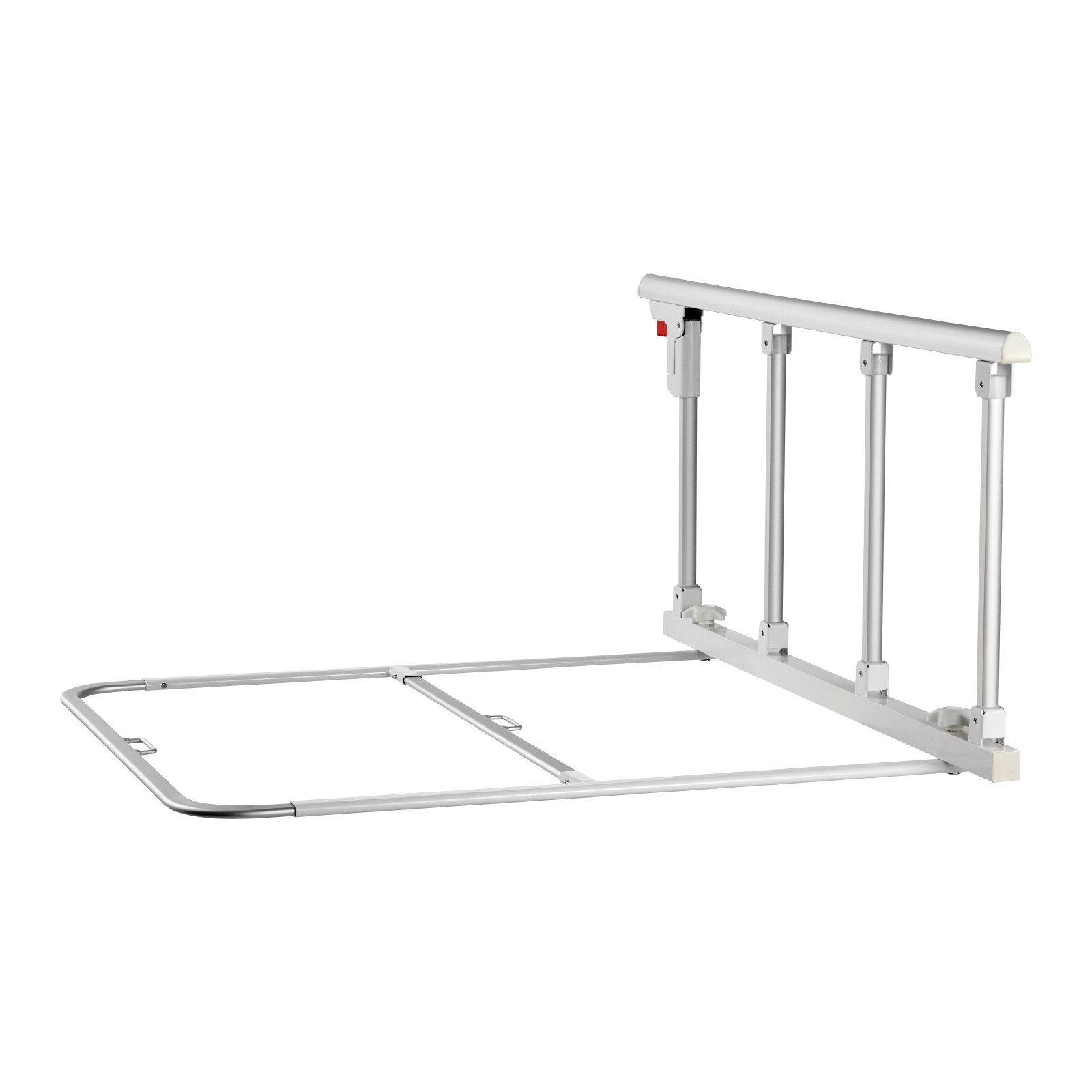 VEVOR Foldable Bed Rail for Elderly, 97 cm Bedside Assist Rail with Fixing Strap, Adjustable Height Pipe Bedside Cane, High-Strength Metal Senior Bed Bar, Hand Guard Grab Fits King, Queen, Full, Twin
