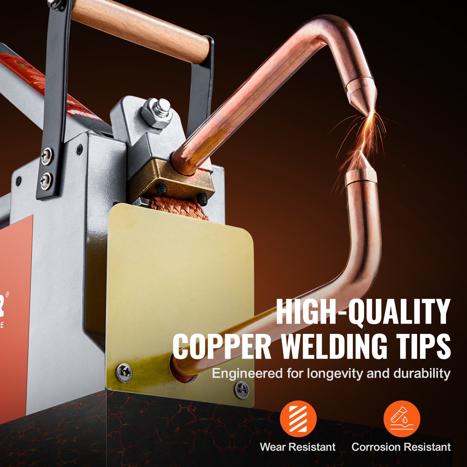 VEVOR Portable Spot Welder, 1/8-inch Thick Spot Welder Machine with 8KVA Input Capacity, Handheld Welding Tip Gun Metal Sheet Spot Welding Machine for Carbon Steel, Stainless Steel, Aluminum Sheet