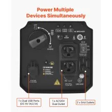 VEVOR Inverter Generator, 2900W Peak Watt Quiet Inverter Generator, Portable Inverters Generators for Home Use, Gas Powered, Compact and Lightweight Design - Stable Power, CO Sensor, Orange/Black