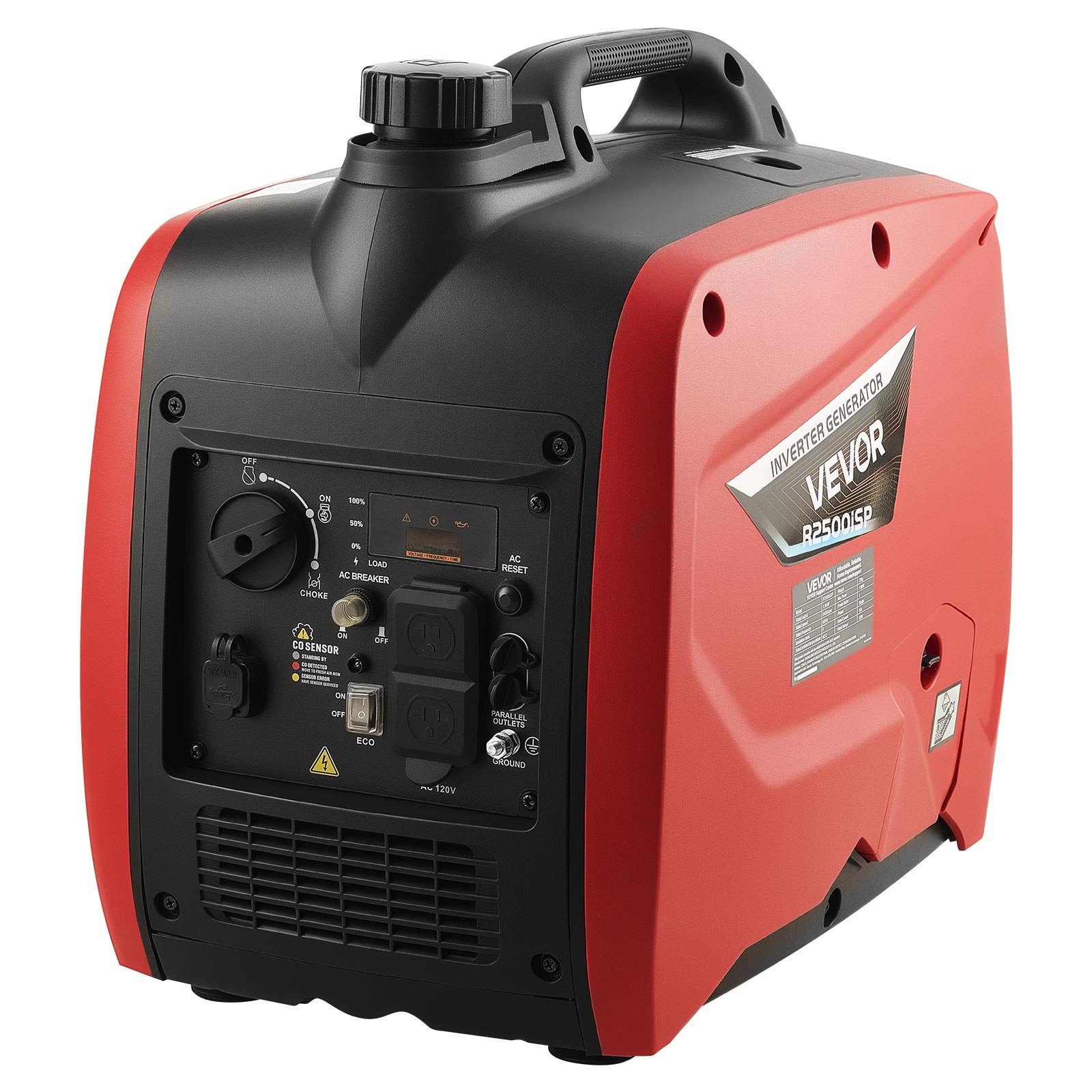 VEVOR Inverter Generator, 3000W Peak Watt Quiet Inverter Generator, Portable Inverters Generators for Home Use, Gas Powered, Compact and Lightweight Design - Stable Power, CO Sensor, Long Run Time