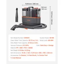 Portable Carpet Cleaner Machine Dual-Water Tank 11.5Kpa Upholstery Cleaner