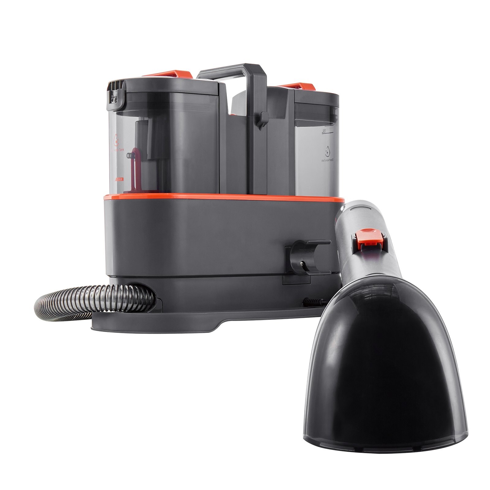 VEVOR Carpet Cleaner Machine, 1.5 L Clean Water Tank & 0.8 L Dirty Water Tank, Portable Upholstery Shampooer, 11.5Kpa Handheld Furniture Extractor, Spot and Stain Deep Cleaner for Rug, Couch, Car