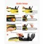 VEVOR Cordless Chainsaw, 20V 12-Inch Brushless Chainsaw Battery Powered, 4.0Ah Battery and Rapid Charger Included, Handheld Electric Chain Saw for Tree Felling, Wood Cutting, Pruning, and Trimming