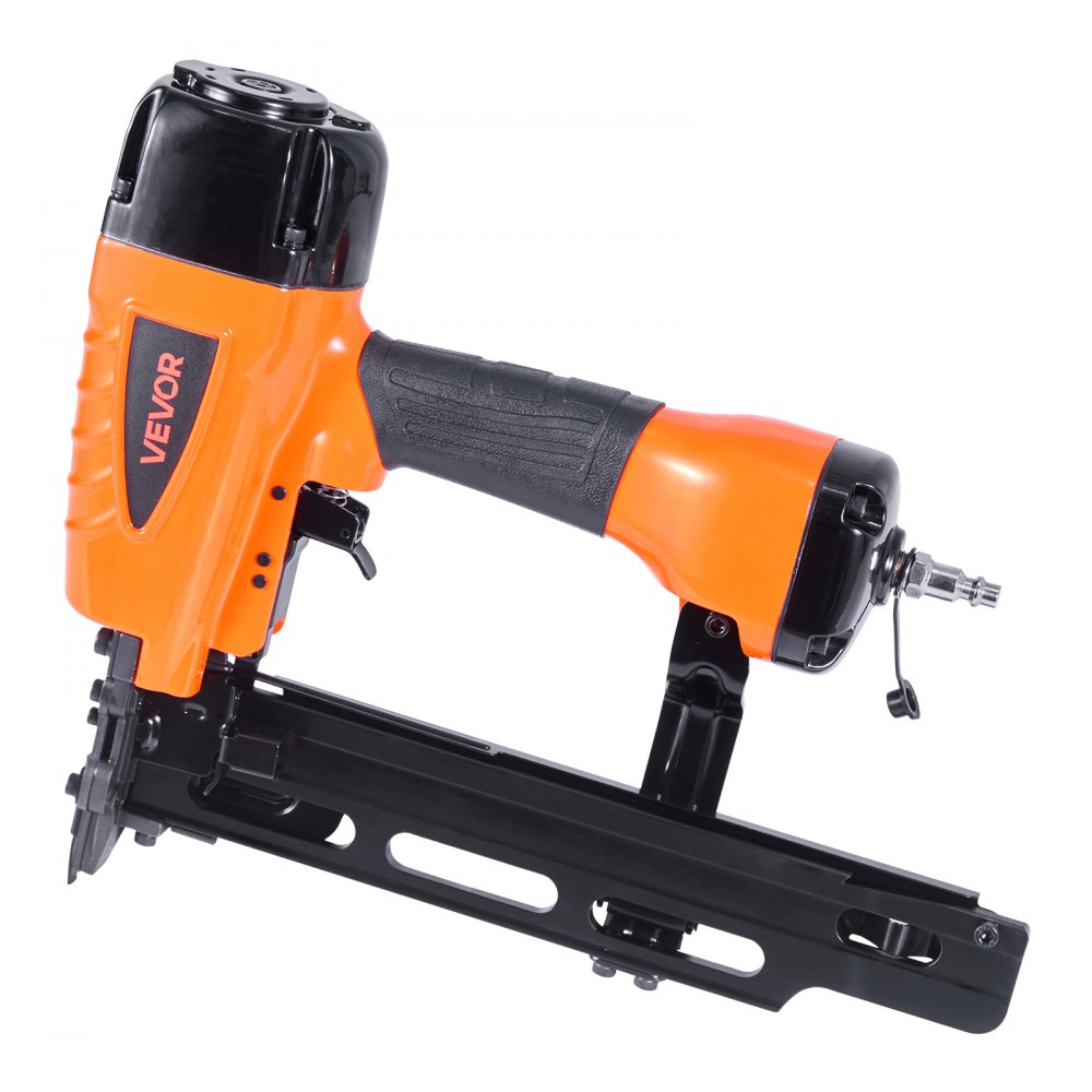 VEVOR Pneumatic Staple Gun, 16 Gauge 10.8mm Medium Crown Pneumatic Stapler 25mm to 50mm Length, 70-120PSI Heavy Duty Air-Powered Staple Gun for Roof Decking, Wall Sheathing, Fencing and Subflooring
