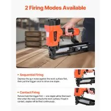 VEVOR Pneumatic Staple Gun, 16 Gauge 26.4mm Wide Crown Pneumatic Stapler 16mm to 38mm Length, 70-120PSI Air Staple Gun with Two Firing Modes for Roof Decking, Wall Sheathing, Fencing, Subflooring