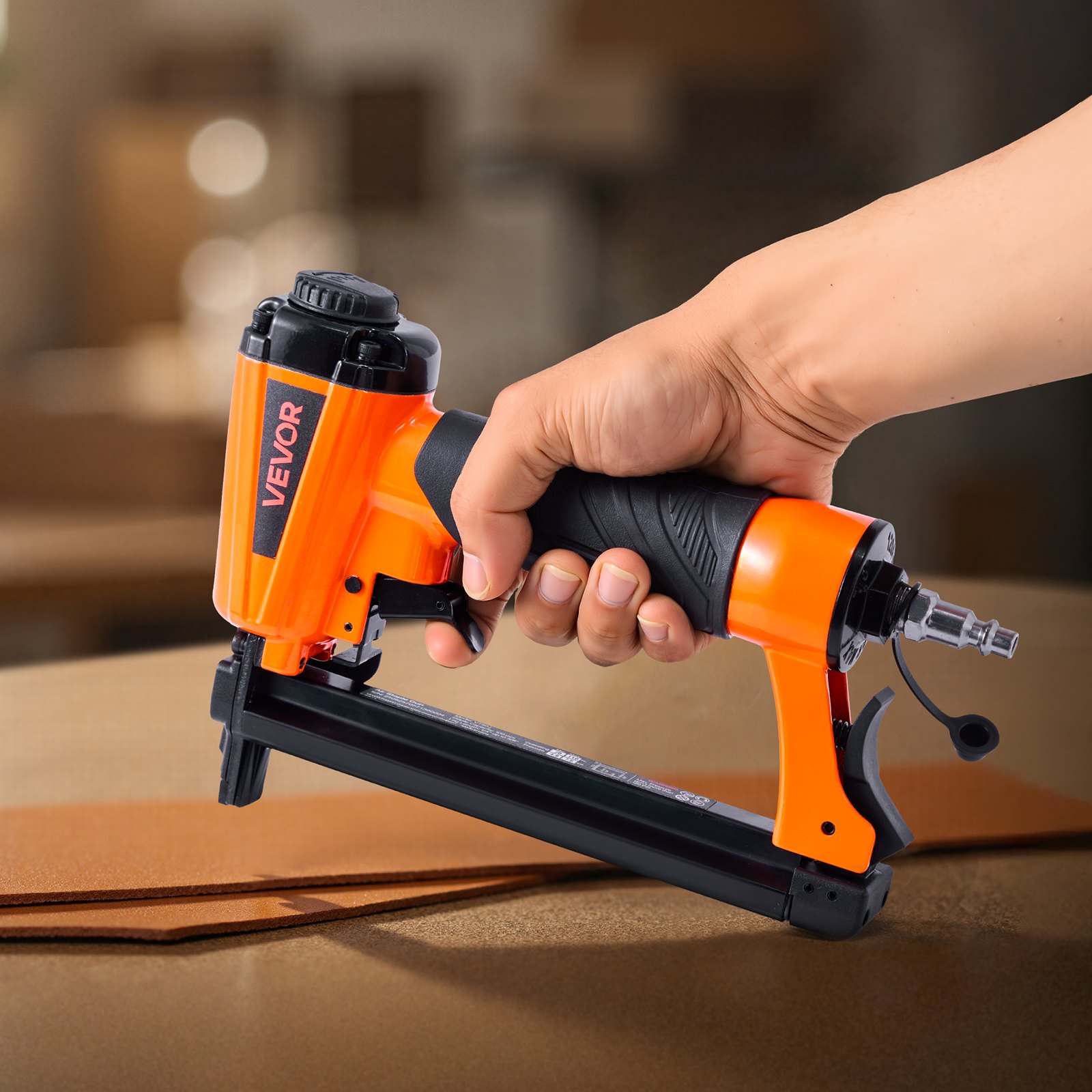 VEVOR Pneumatic Staple Gun, 20 Gauge T50 Pneumatic Upholstery Stapler for 10.8mm Crown 4mm-16mm Length Staples, 70-110 PSI Air Staple Gun for Woodworking, Upholstering, Fabric, Crafts, DIY Projects