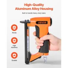VEVOR Pneumatic Staple Gun, 21 Gauge Air Upholstery Stapler for 80 Series Fine Wire Staples 1/2" Crown 1/4"-5/8" Length, Max 150PCS Loading Air Staple Gun for Upholstering, Woodworking, DIY Projects