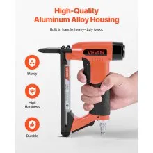 VEVOR Pneumatic Staple Gun, 21 Gauge Long-Nose Upholstery Stapler for 80 Series Fine Wire Staples 1/2-inch Crown 1/4"-5/8" Length, Max 150PCS Loading Air Staple Gun for Upholstering, Woodworking, DIY