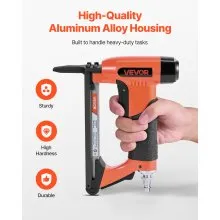 VEVOR Pneumatic Staple Gun, 22 Gauge Long-Nose Upholstery Stapler for 71 Series Fine Wire Staples 3/8-inch Crown 1/4"-5/8" Length, Max 180PCS Loading Air Staple Gun for Upholstering, Woodworking, DIY