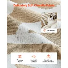 Couch Slipcover 117.72 x 71.26 Inch Scratch-Resistant Chenille Sofa Covers Khaki