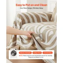 Couch Slipcover 117.72 x 71.26 Inch Scratch-Resistant Chenille Sofa Covers Khaki