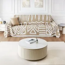 Couch Slipcover 117.72 x 71.26 Inch Scratch-Resistant Chenille Sofa Covers Khaki