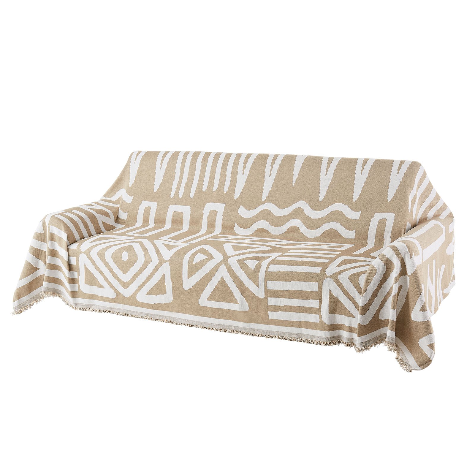 VEVOR Couch Cover, 117.72 x 71.26 Inch Boho Sofa Covers, Anti-Slip Chenille Cushion Protector for Sectional Sofa, Washable and Scratch-Resistant Love Seat Slipcover for Cat / Dog Sofa Protector, Khaki