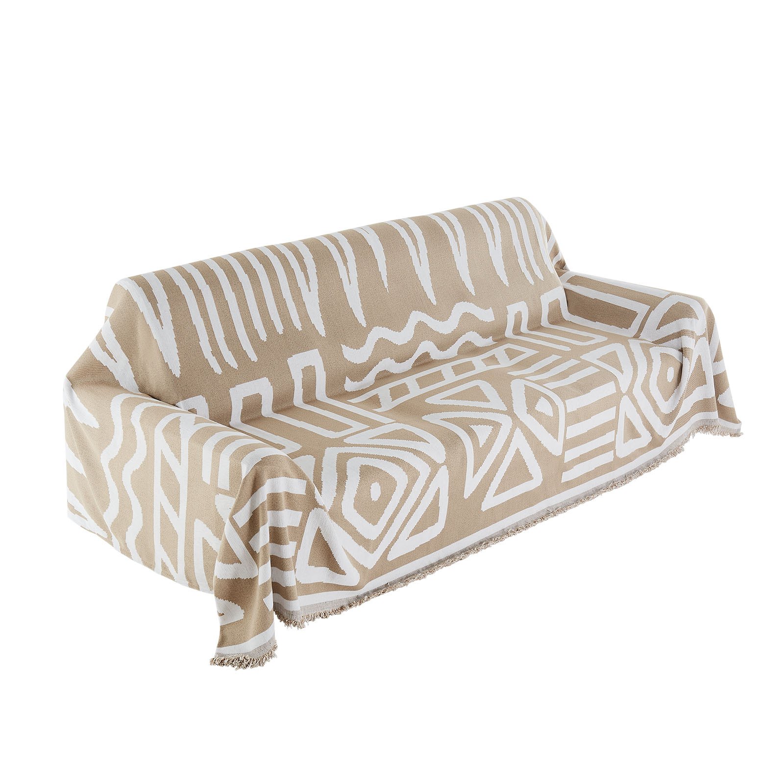 VEVOR Couch Cover, 117.72 x 71.26 Inch Boho Sofa Covers, Anti-Slip Chenille Cushion Protector for Sectional Sofa, Washable and Scratch-Resistant Love Seat Slipcover for Cat / Dog Sofa Protector, Khaki