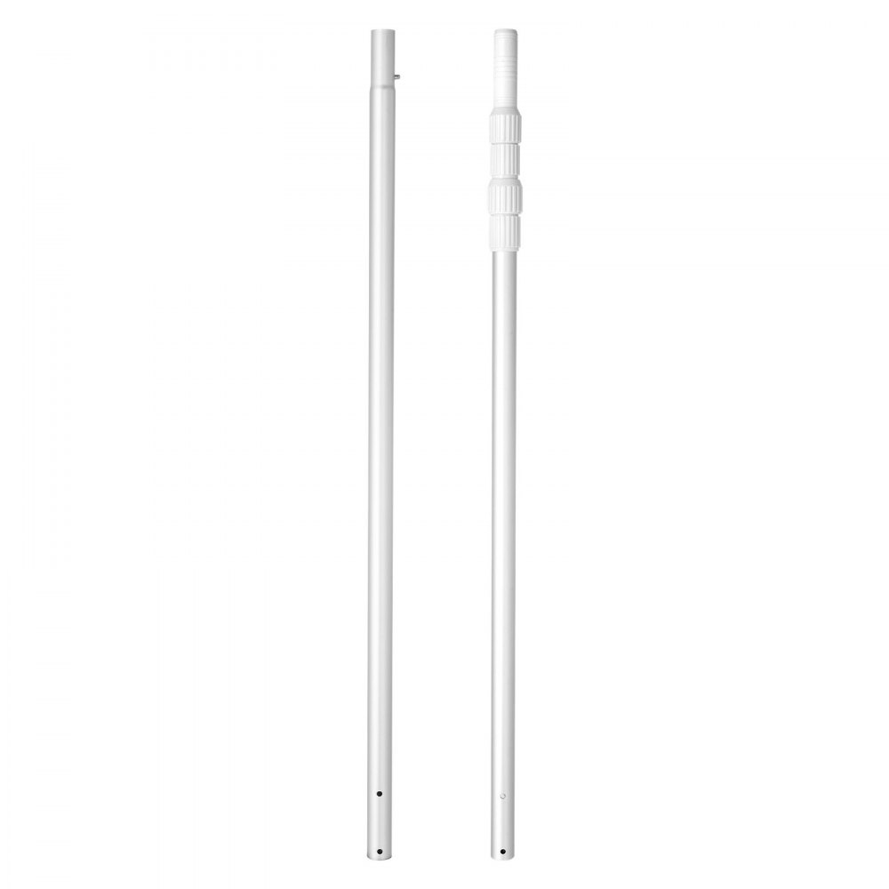 VEVOR Pool Pole, 1 to 3.66 m Telescoping Swimming Pool Cleaning Poles, Professional Adjustable Telescopic Pole with Extension Pole, Heavy Duty Cleaner Stick for Skimmer Net, Rake, Brush, Vacuum Head
